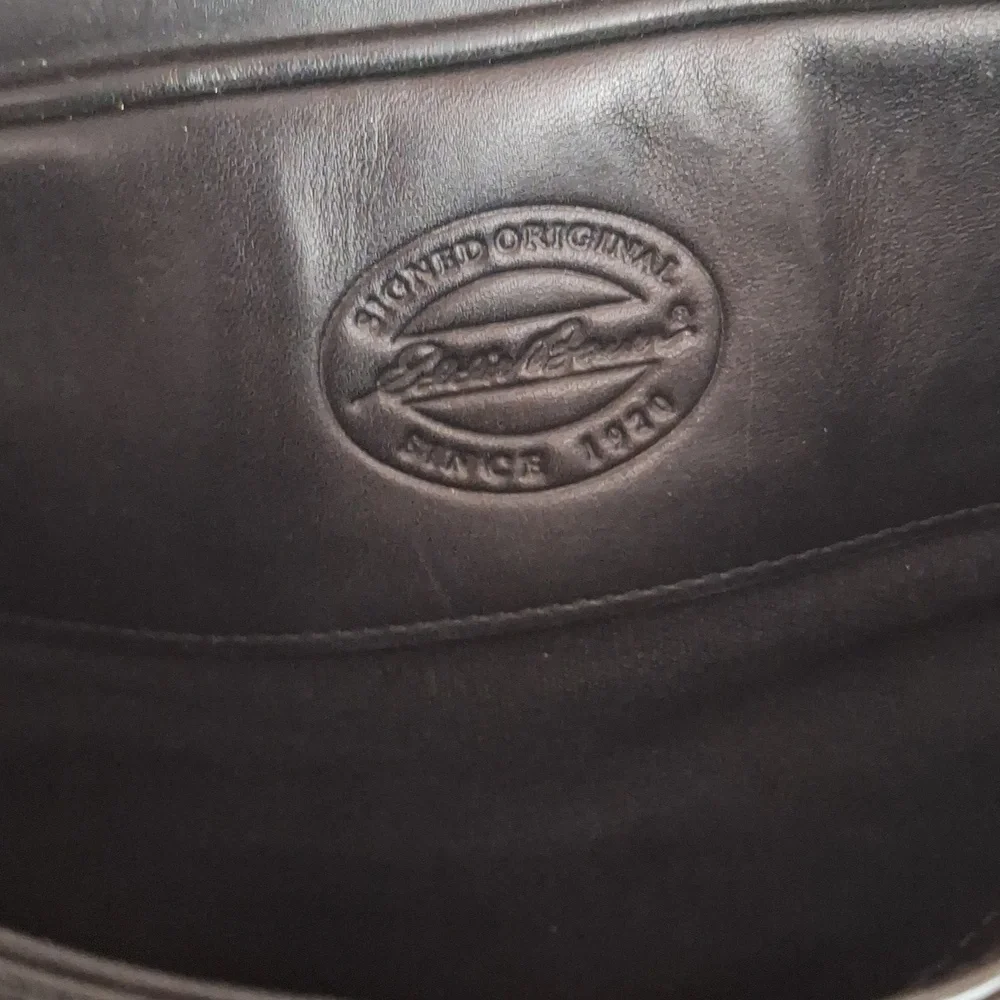 Eddie Bauer VTG Leather School Messenger Utility Briefcase Black Shoulder Bag